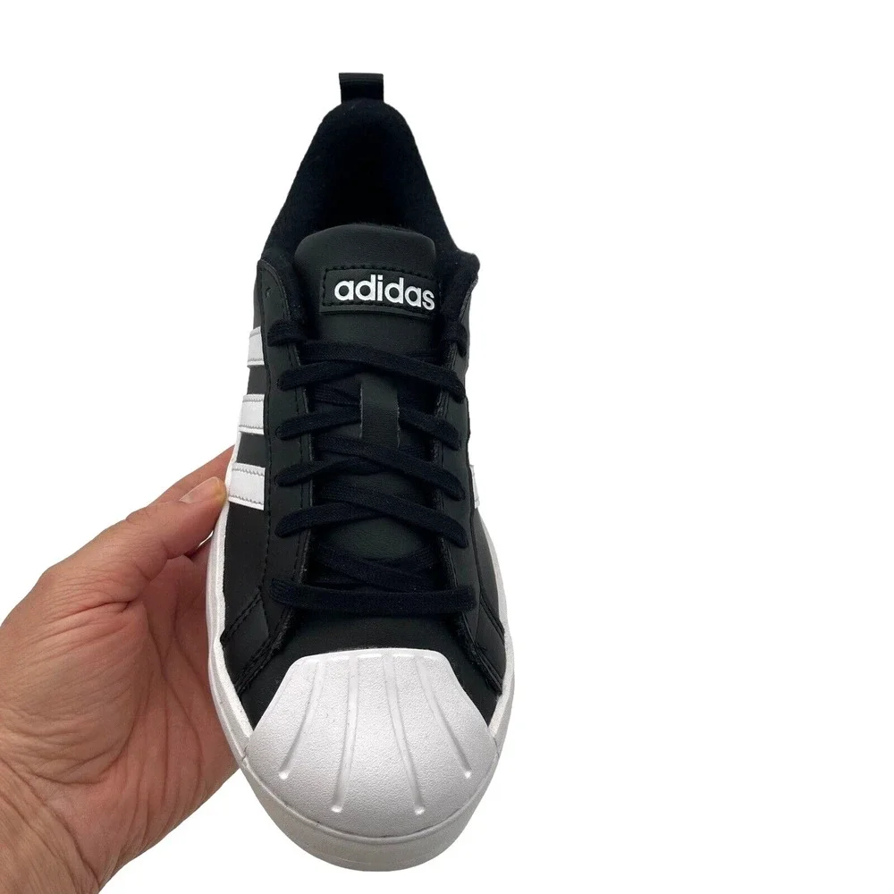 Adidas StreetCheck Youth Boys Girls Sneakers Sz 4 Black‎ White Classic Shell Toe